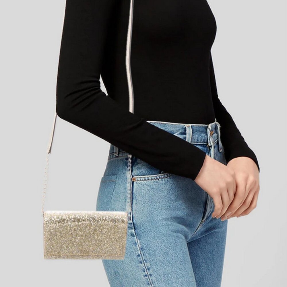 Kate Spade Gold Glitterbug Cami Convertible Crossbody Bag. GUC. - Picture 2 of 7